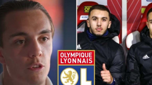 Maxence Caqueret et Amine Gouiri, les jeune pousses de l'OL. Source : Capture Twitter