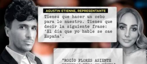 La grabación entre Rocío Flores y Agustín Etienne ha sido mostrada en 'Sálvame' (Captura de pantalla de Telecinco)