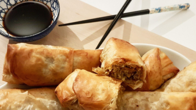 Pancakes cinesi arrotolati, un delizioso secondo piatto.