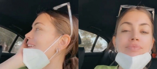 Mélanie Martial en voiture avec son mari (crédit Twitter)