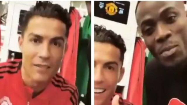 Cristiano Ronaldo s'exprime en français aux cotés d'Eric Bailly. Source : Capture Twitter