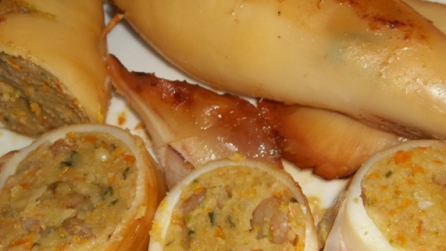 Totani ripieni con la mortadella.