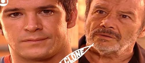 Leo e Albieri em 'O Clone' (Fotomontagem/Reprodução/TV Globo)