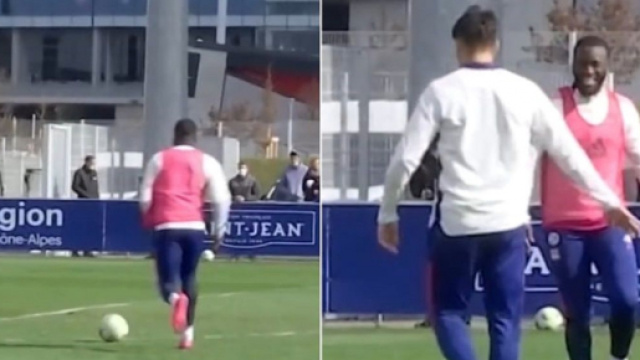OL : Tanguy Ndombele humilie Lucas Paqueta à l'entraînement (captures YouTube)