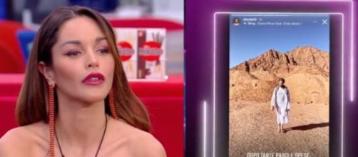 Delia Duran sbugiarda Alex Belli e il suo video nel deserto.