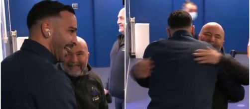 Les retrouvailles chaleureuses entre Adil Rami et Jorge Sampaoli font le buzz (captures YouTube)
