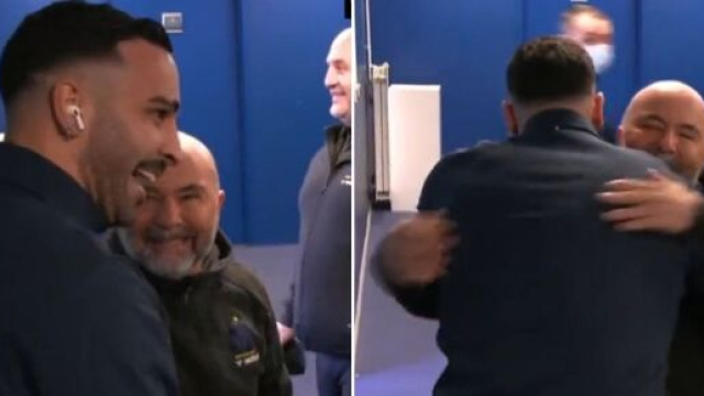 Les retrouvailles chaleureuses entre Adil Rami et Jorge Sampaoli font le buzz (captures YouTube)
