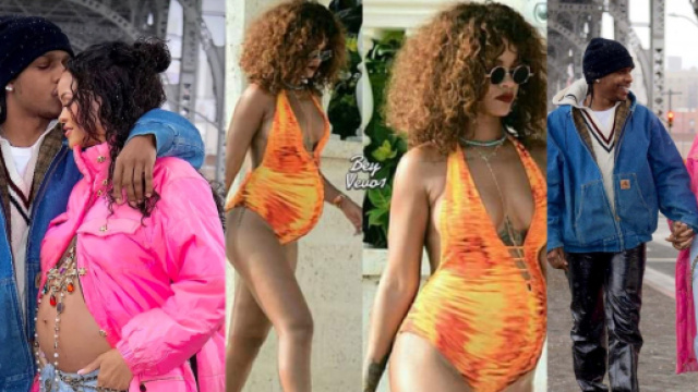 Rihanna enceinte de Asap Rocky : elle dévoile les photos sa grossesse à ses fans - Source : montage, Instagram
