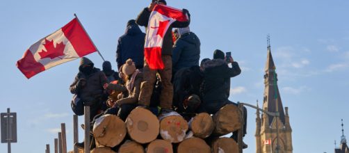 Le proteste dei camionisti a Ottawa in Canada.