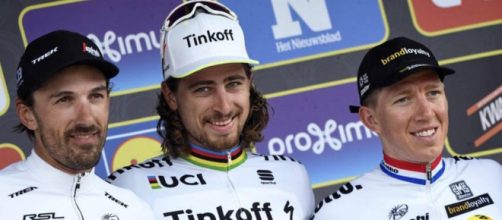 Fabian Cancellara e Peter Sagan, protagonisti di un'accesa rivalità nel ciclismo pro.