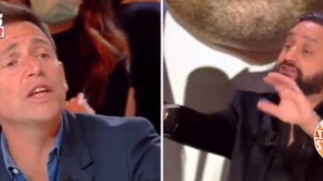 Daniel Riolo et Cyril Hanouna en train du parler du PSG sur l'antenne de C8. (crédit Twitter)