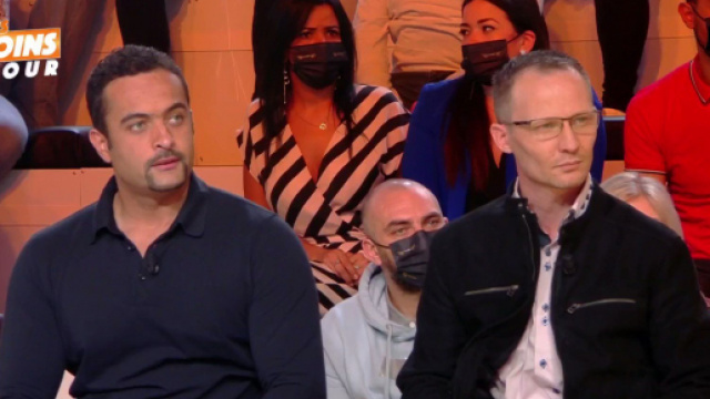 Mathieu et Fabrice sur le plateau de TPMP, une émission présentée par Cyril Hanouna, source : capture d’écran C8.