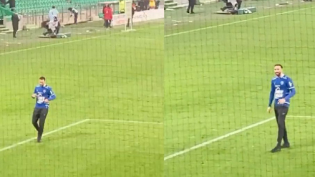 Adil Rami n'a pas laissé indifférent au moment de croiser les fans de Saint-Etienne. (capture Twitter)