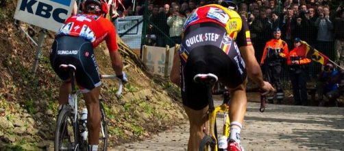 Fabian Cancellara e Tom Boonen al Giro delle Fiandre 2010.
