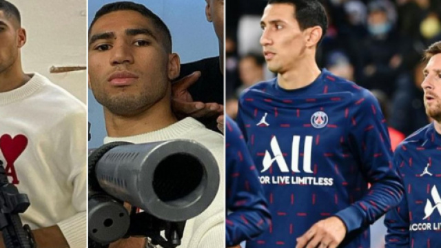 Photo montage Hakim, Di Maria et Messi