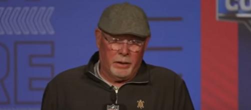Bruce Arians happy to have Brady back (Image source: Tampa Bay Buccaneers/YouTube)