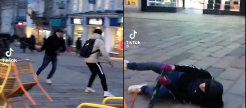 Un individu ressemblant à Thomas Tuchel dans une altercation dans la rue. (crédit capture)