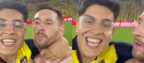 Leo Messi pris à partie par un fan avec l'Argentine. (crédit Instagram)