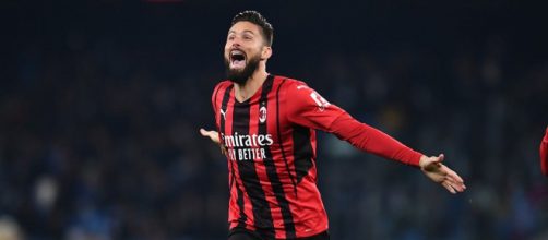 Olivier Giroud match winner di Napoli - Milan. Foto di: acmilan.com