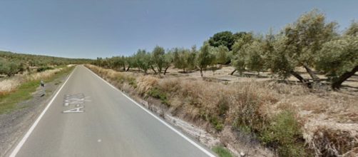 La carretera A-7202 en inmediaciones del cortijo Las Artachas, lugar del macabro hallazgo (Google Maps)