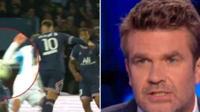 Hervé Mathoux fustige l'arbitrage de PSG-OM et propose une solution pour les mains dans la surface (captures YouTube)