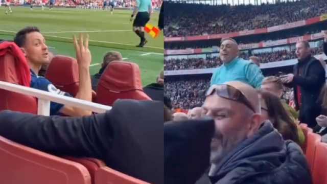 Matic en train de répondre à un fan d'Arsenal un peu trop provocant. (Crédit Twitter)