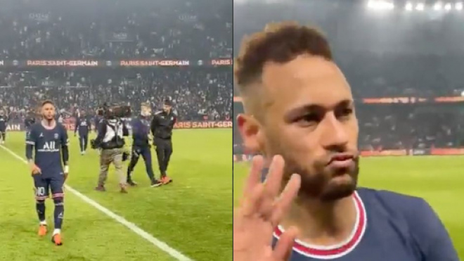 Neymar Jr pas des plus heureux au moment de gagner le titre avec le PSG. (crédit PSG TV)