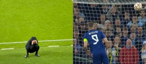 Guardiola choqué par le but de Benzema. (crédit capture Canal+)