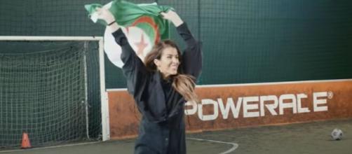 Vanessa Le Moigne gagne un challenge foot et sa célébration fait le buzz (capture YouTube)