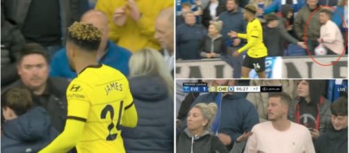 Reece James empêché de jouer une touche en fin de match face à Everton. (crédit Give me sport)