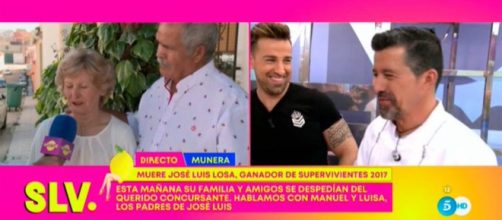 Luisa y Manuel, padres de José Luis, entraron en directo en 'Sálvame' para agradecer el apoyo. (Imagen: telecinco.es)