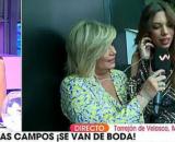 Terelu Campos ha estado acompañada por Alejandra Rubio durante la boda (Captura de pantalla de Telecinco)