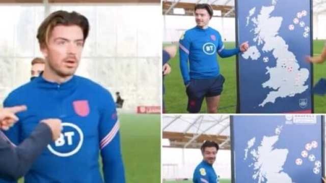 Grealish perdu au moment de dire d'où il vient en Angleterre. (crédit Give Me Sport)