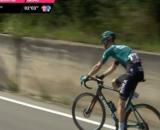 Wilco Kelderman in difficoltà al Giro d'Italia.