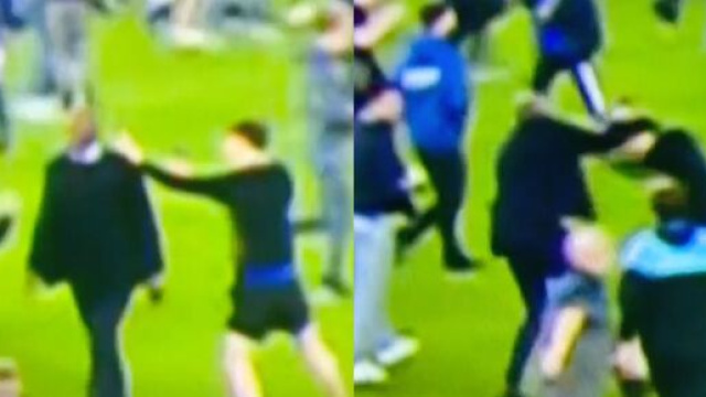 Patrick Vieira a frappé un fan d'Everton ce jeudi soir. (crédit Twitter)