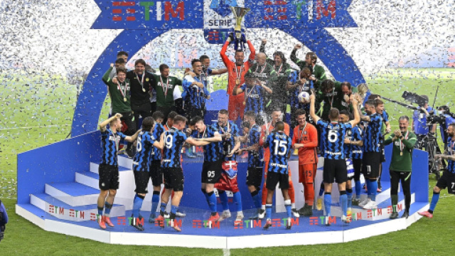 La festa per lo Scudetto vinto dall'Inter nella stagione 2020/21