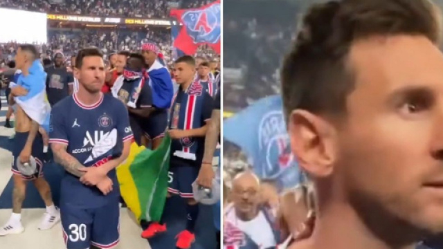 Leo Messi totalement perdu pendant les festivités du PSG, la vidéo fait parler (captures YouTube)
