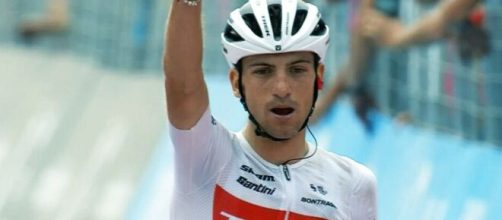 Giulio Ciccone vittorioso nella tappa di Cogne del Giro d'Italia.