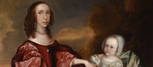 Joan Carlile's 'Portrait of Anne, Philadelphia and Thomas Wharton, later 5th Lord Warton' (detail) (Image source: Dreweatts)