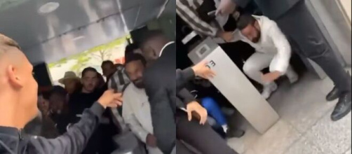 Cyril Hanouna passe en force les portiques de sécurité du Stade de France. (crédti Twitter)