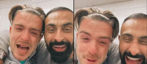 Jack Grealish s'est essayé à l'arabe avec un membre de Manchester City. (crédit Instagram)