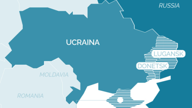 Una cartina dello stato ucraina.
