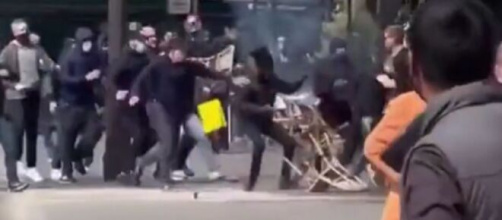 Finale Coupe de France : Affrontements entre Niçois et Parisiens en plein Paris (capture YouTube)