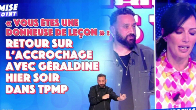 Cyril Hanouna et Géraldine Maillet s’écharpent sur le plateau de TPMP. Source : capture d’écran C8.