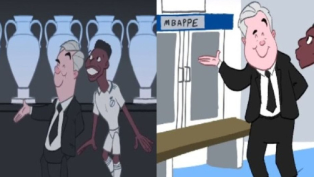Aurélien Tchouaméni visite le vestiaire du Real en compagnie de Carlo Ancelotti Source : Capture Twitter