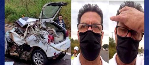 Carlos Alberto Baldassari informa en vivo sobre la muerte de su hijo, también periodista, en un grave accidente (Capturas Balda News)