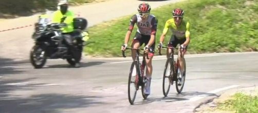 Tadej Pogačar e Rafał Majka al Giro di Slovenia.