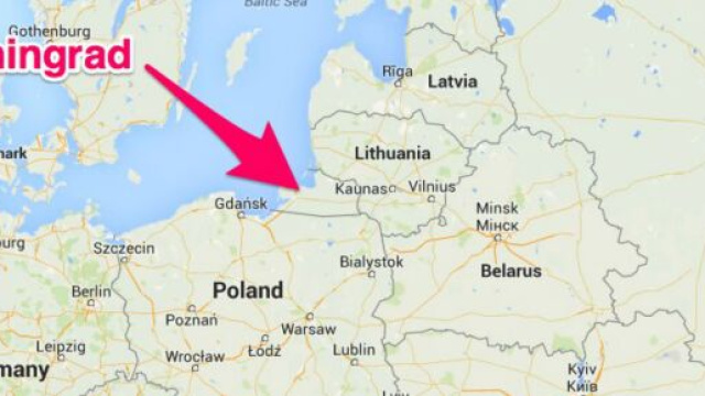 La cartina europea, con la Lituania e Kaliningrad.