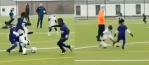 Mateo Messi a fait le show ces dernières heures lors d'un match de football. (crédit Twitter)