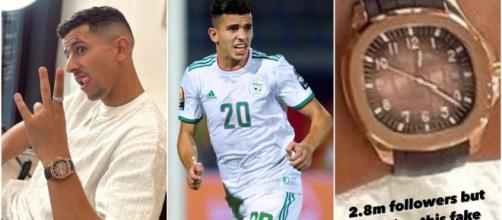 L'international algérien Youcef Atal porterait des 'fausses' montres, Watchanish balance (captures YouTube et Instagram)